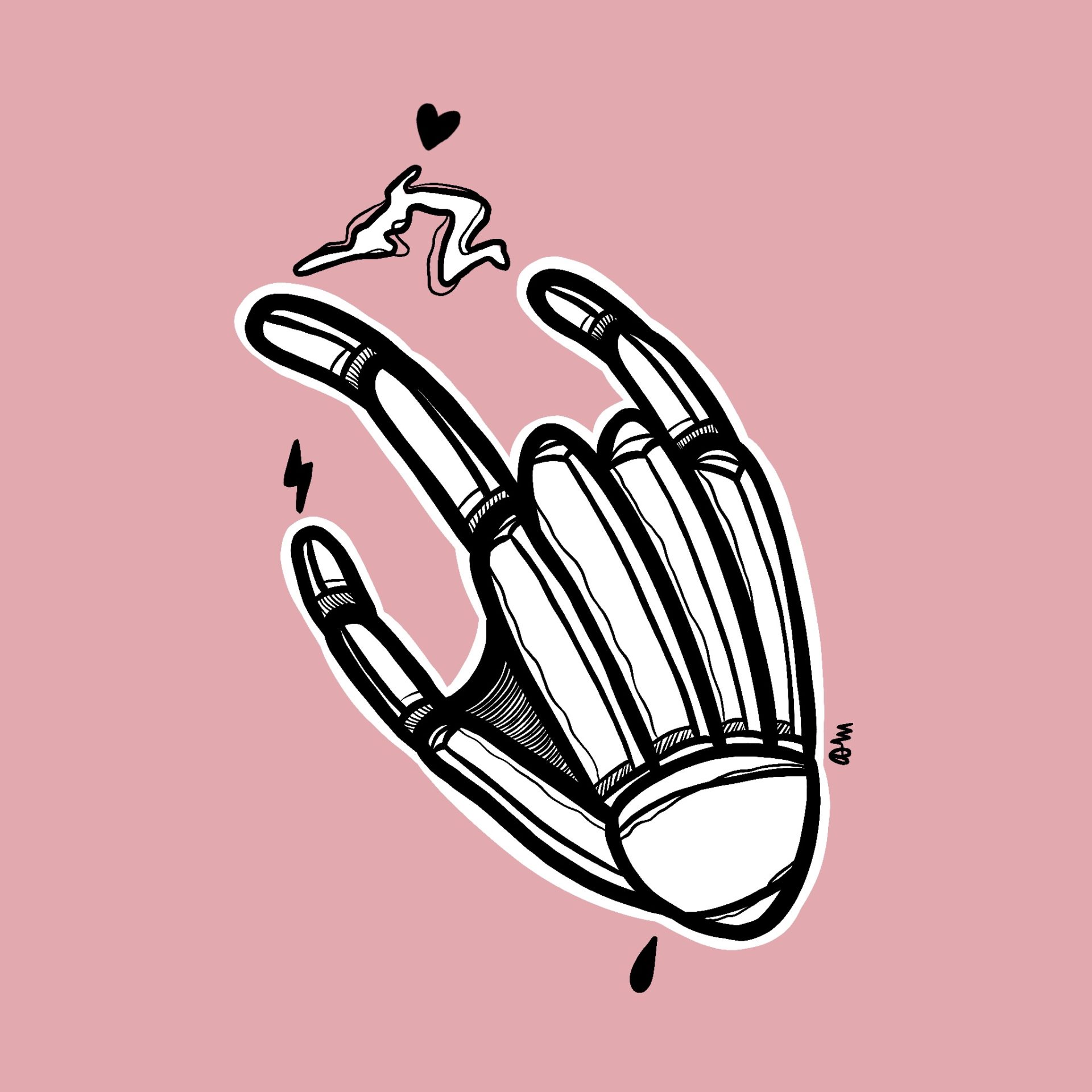 Rock On illustration pink