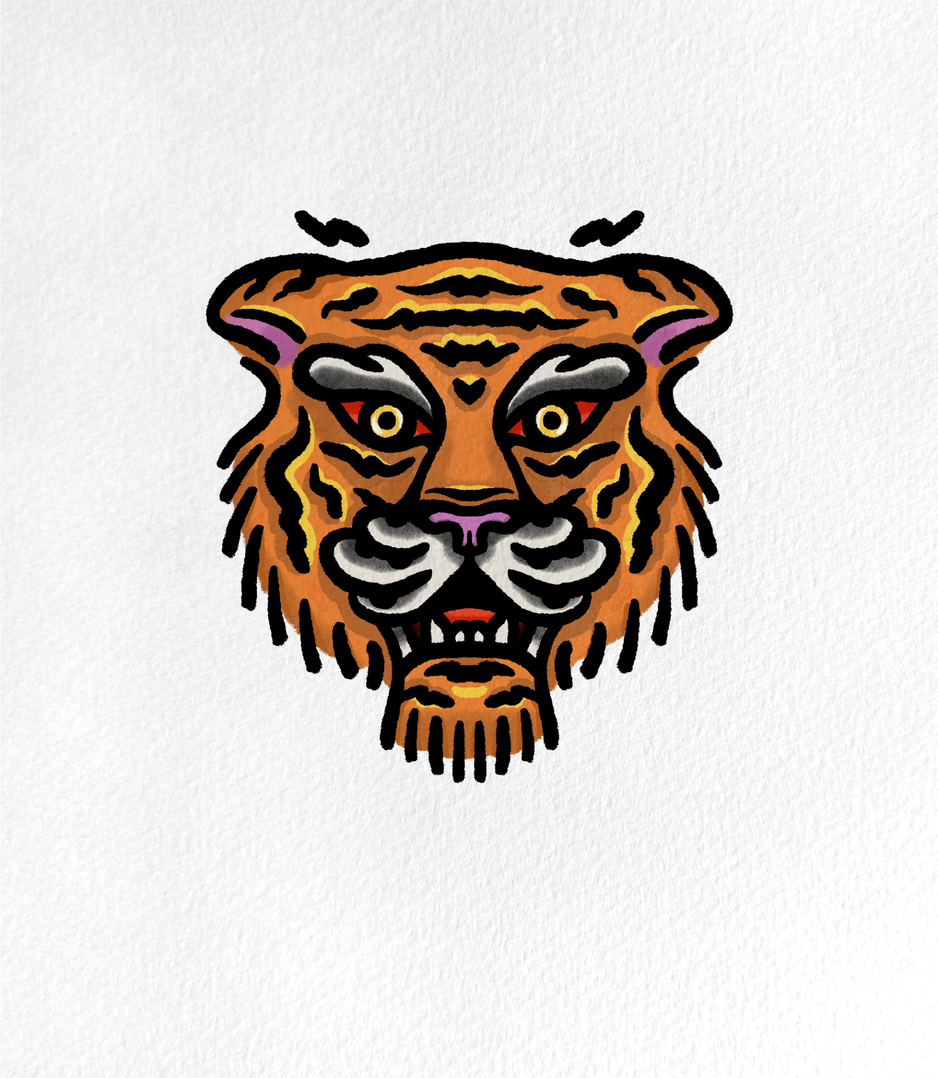 Tigre illustration old school